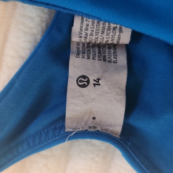 Lululemon athletica Sports Bra - sz 14 womans- blue - Picture 2 of 3